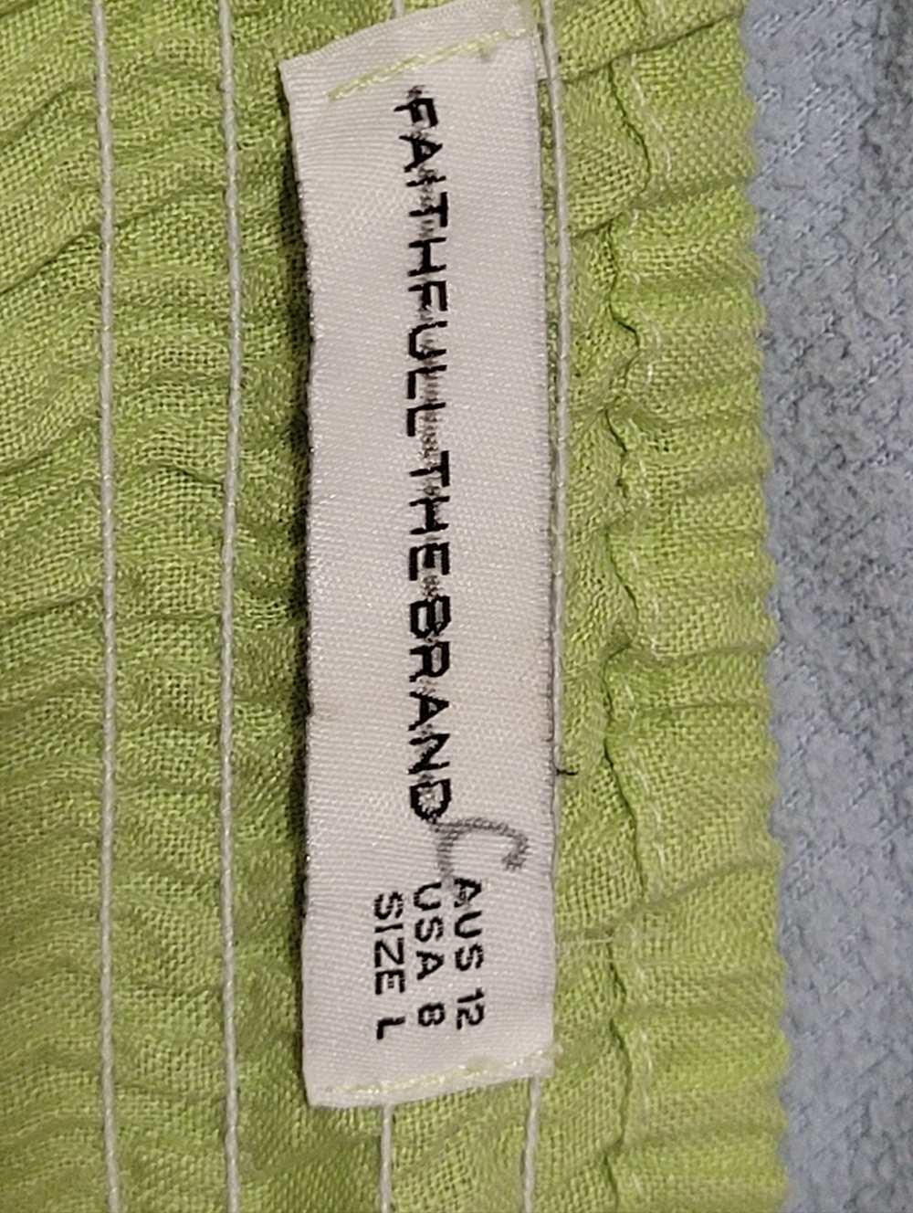 Faithfull the Brand Light Green Smocked Puff Sleeve Dress Size 8 Women. - Picture 8 of 8